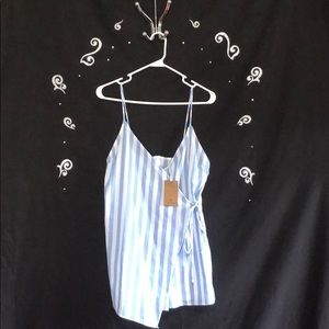 striped wrapped Romper